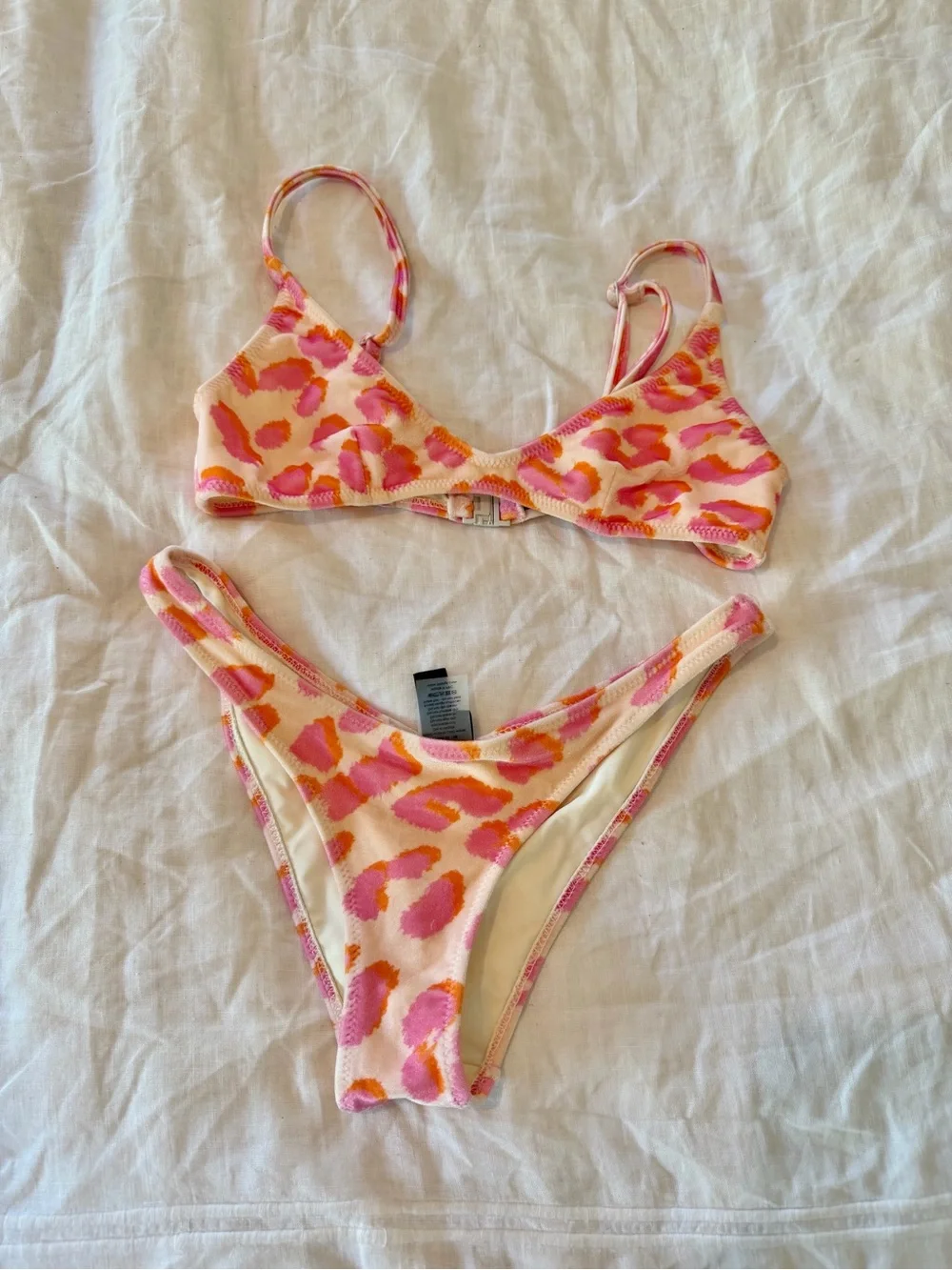 triangl swimwear Pink and Orange Leopard-Print Bikini